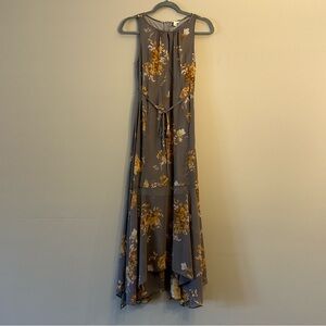 Gray & gold floral maxi dress.